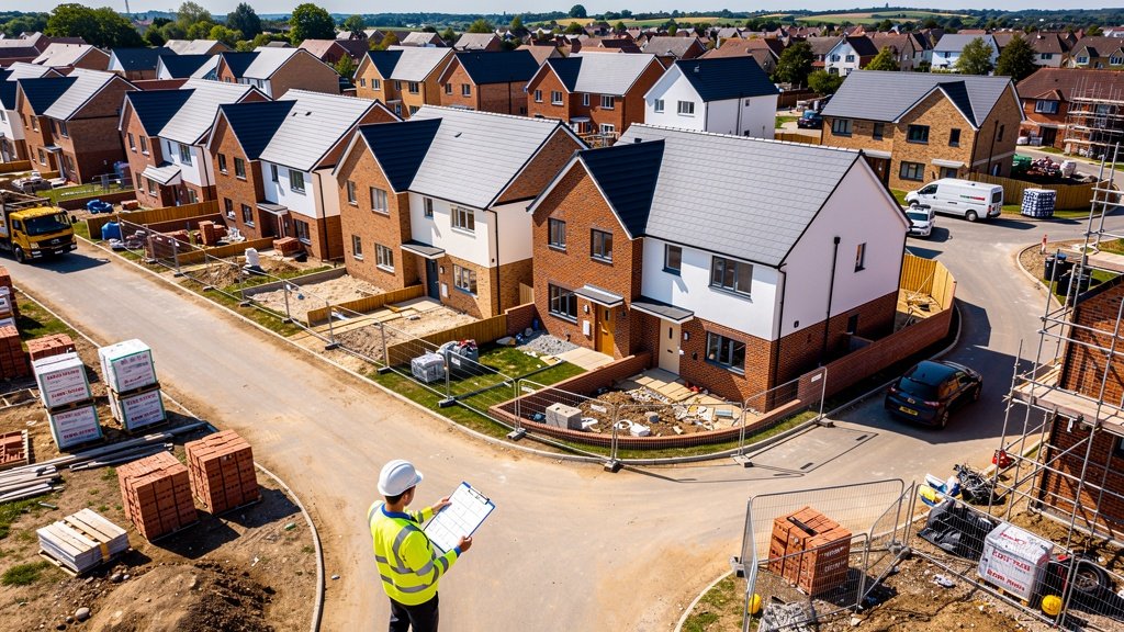 New build housing development in Basingstoke Hampshire under construction